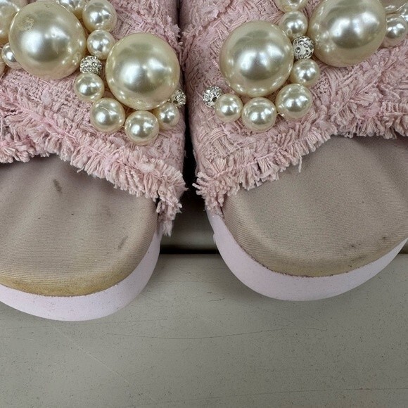 Steve Madden Women's Amie Flat Pink Boujee Pearls Slide Sandal House Slippers 6 - Picture 7 of 7